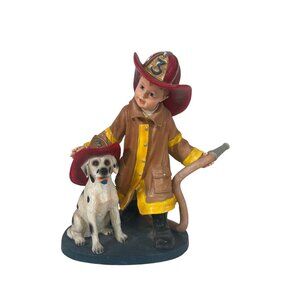 Red Hats Of Courage Third Birthday Firefighter Figurine Collectible Dalmatian Do